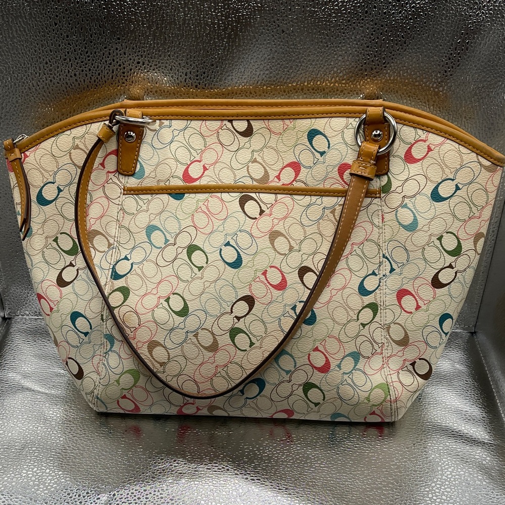 Coach Chelsea Multicolor Tote Bag Fun Signature Coach Bag C1977-F1540 Coach Tote - Picture 5 of 12